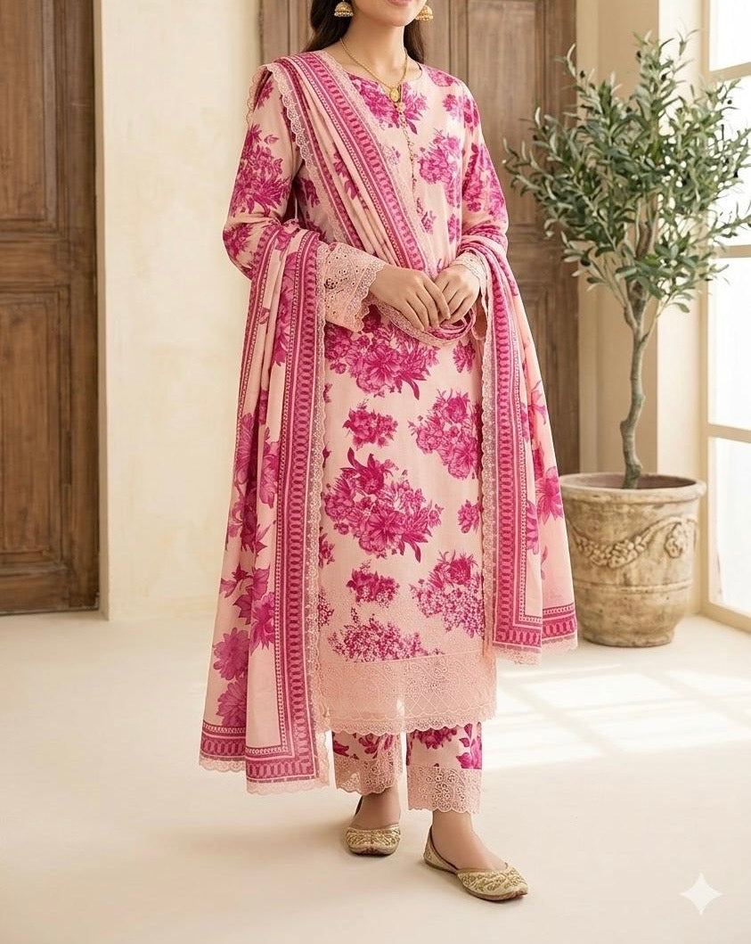 Unstitched Printed Lawn 3PC | SC-122