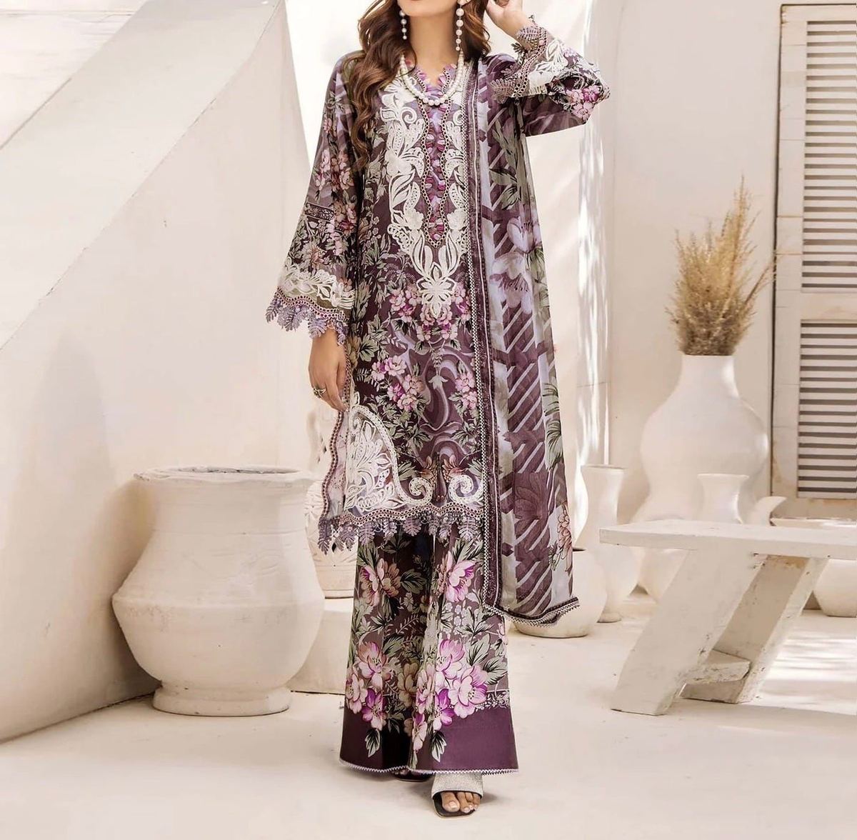 Unstitched Printed Lawn 3PC | SC-117