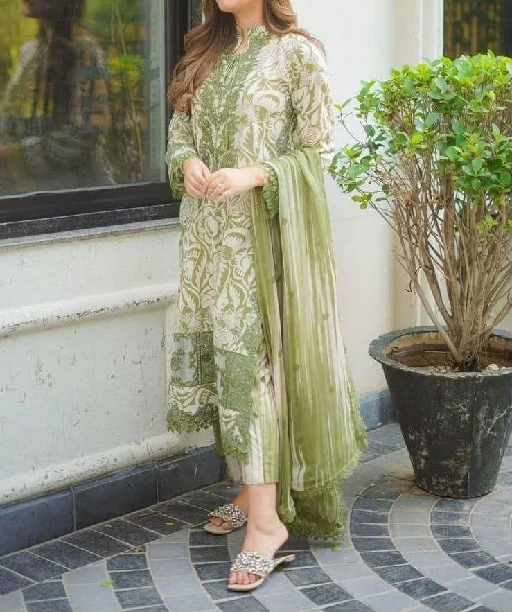 Unstitched Printed Lawn 3PC | SC-186